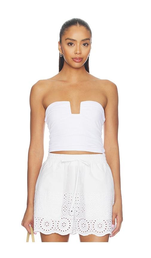 susana monaco wire gathered tube top in white. - size l (also in xs, s, m)