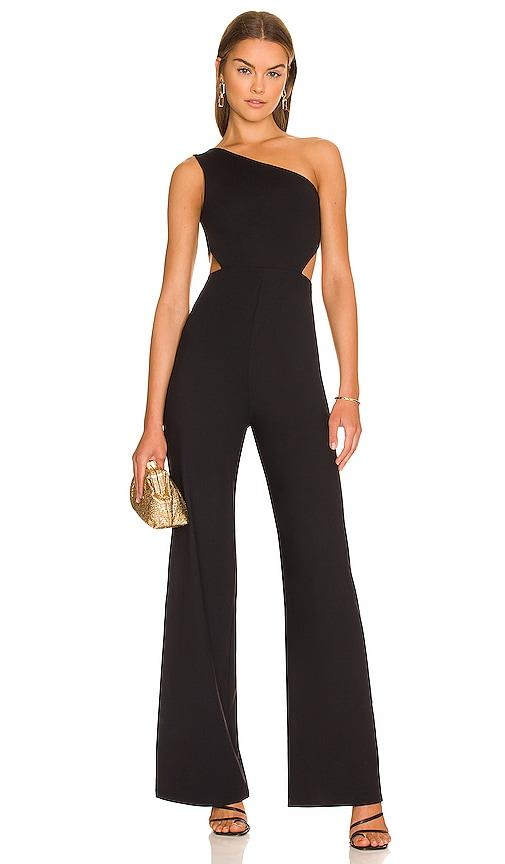 susana monaco x revolve asymmetrical cut out jumpsuit in black. - size xl (also in l, m, s, xs)