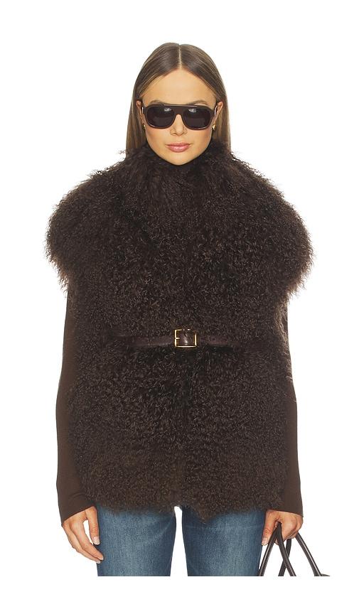 susanna chow carrie vest in chocolate. - size l (also in m, s)