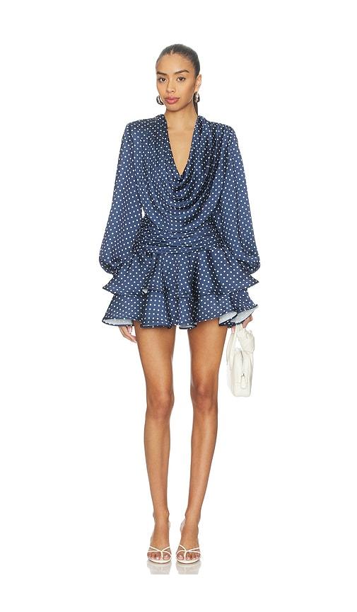susanna chow charlotte polka dot mini dress in blue. - size 0 (also in 4, 6)