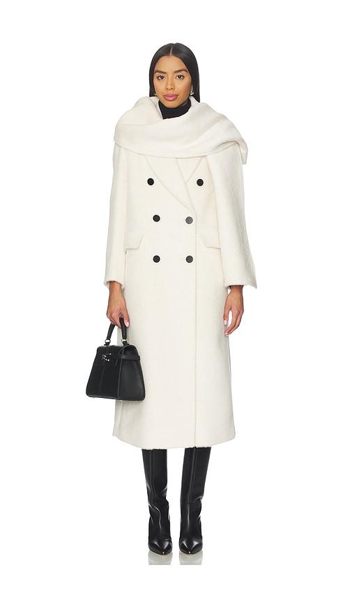 susanna chow collette scarf coat in cream. - size m (also in s)