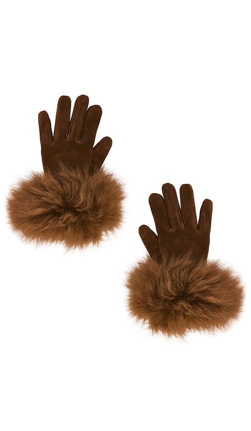 susanna chow dawson suede gloves in brown. - size l/xl (also in s/m)