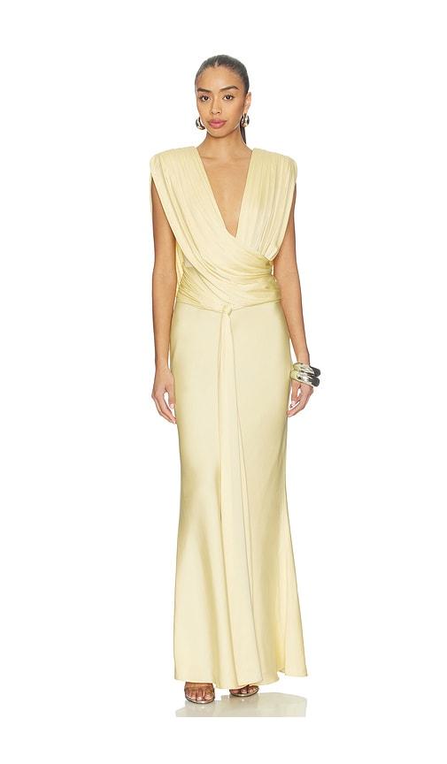 susanna chow freja maxi dress in yellow. - size 2 (also in 8)