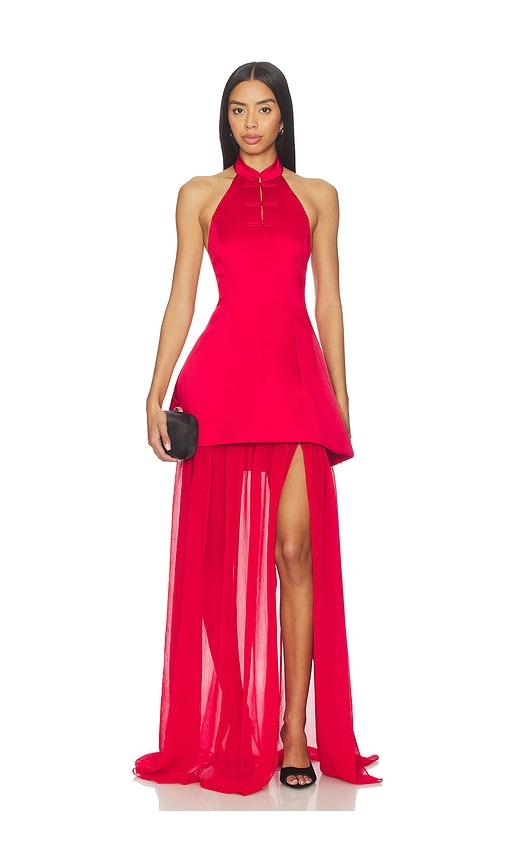 susanna chow rosella maxi dress in red. - size 0 (also in 2, 6)