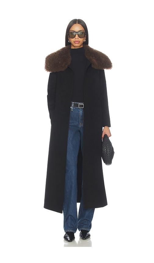 susanna chow x revolve sloane cashmere shearling coat in black. - size l (also in m, s)