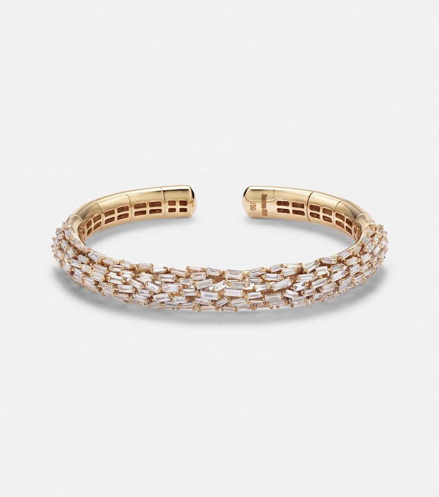 suzanne kalan 18kt gold cuff bracelet with diamonds