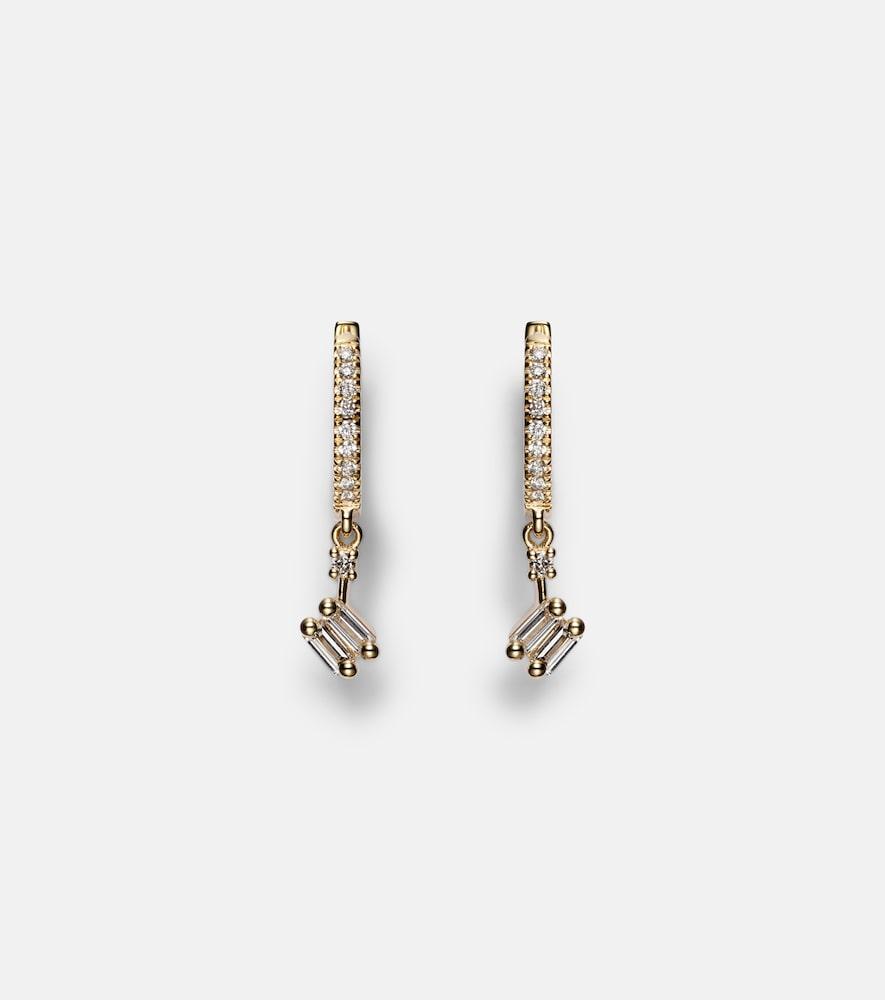 suzanne kalan 18kt gold drop earrings with diamonds