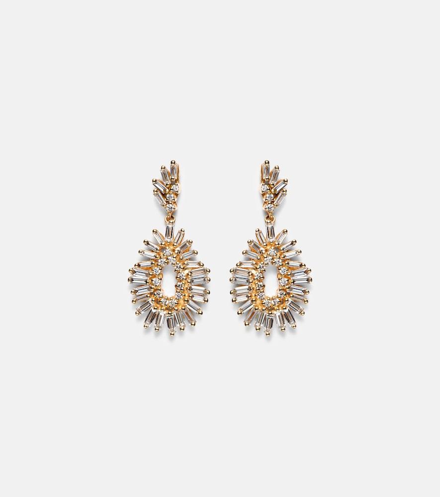 suzanne kalan 18kt gold earrings with diamonds
