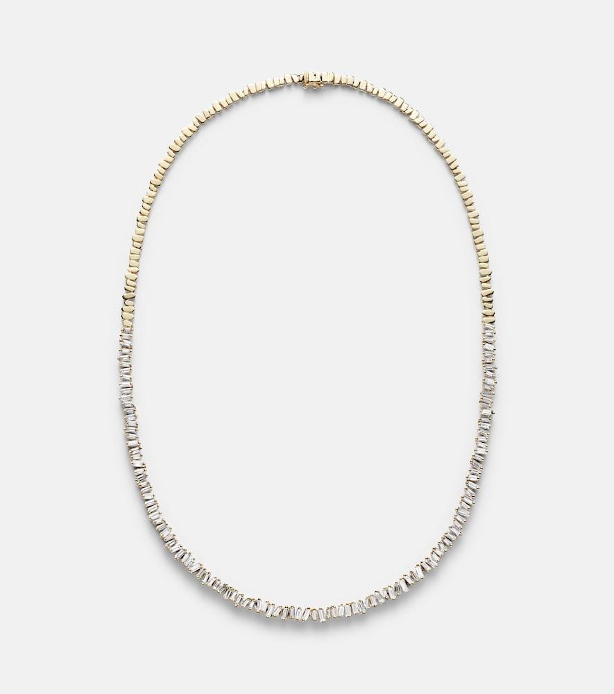 suzanne kalan 18kt gold tennis necklace with diamonds