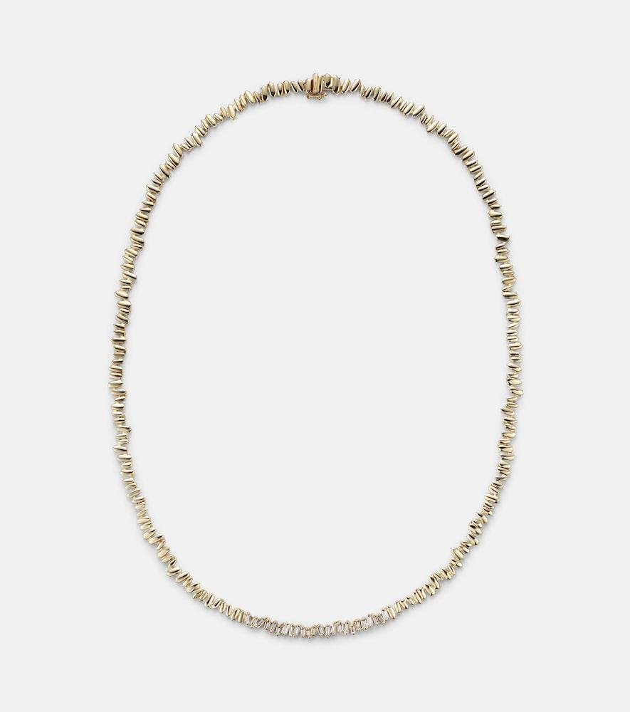 suzanne kalan 18kt gold tennis necklace with diamonds