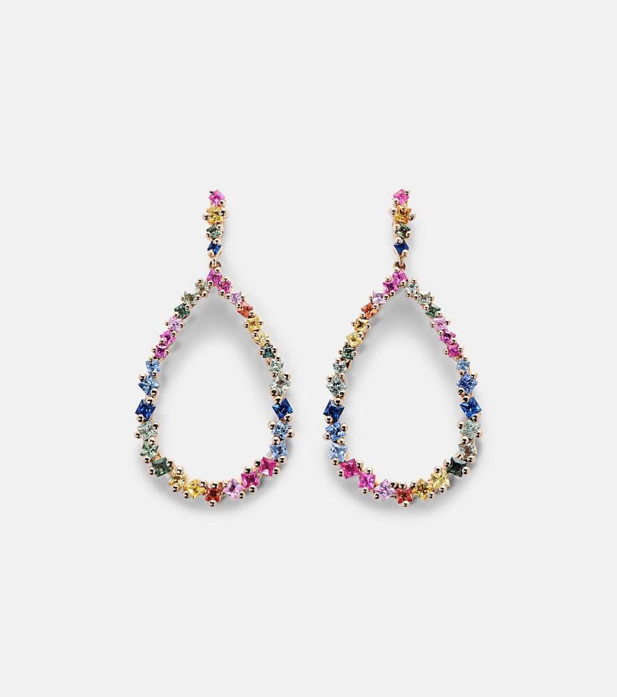 suzanne kalan 18kt rose gold drop earrings with sapphires