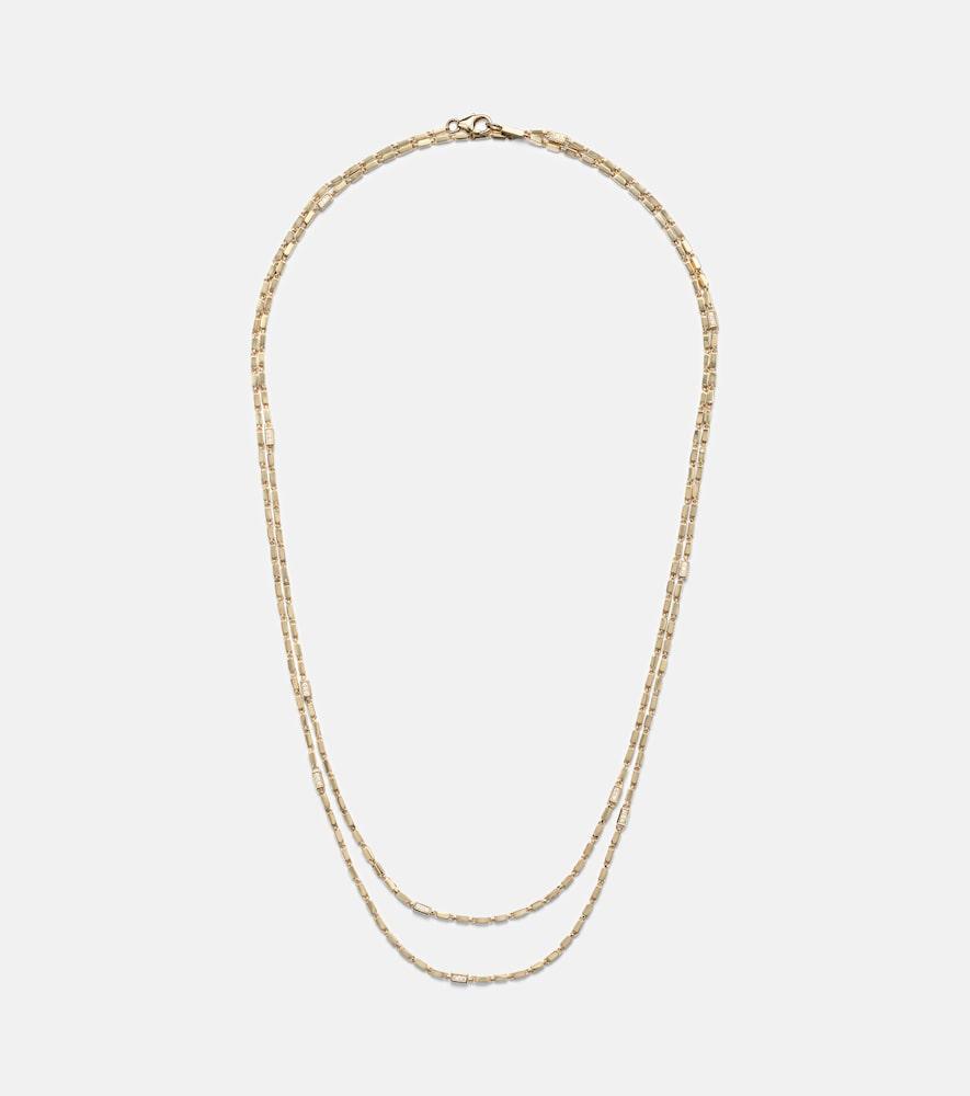 suzanne kalan block-chain 18kt gold chain necklace with diamonds