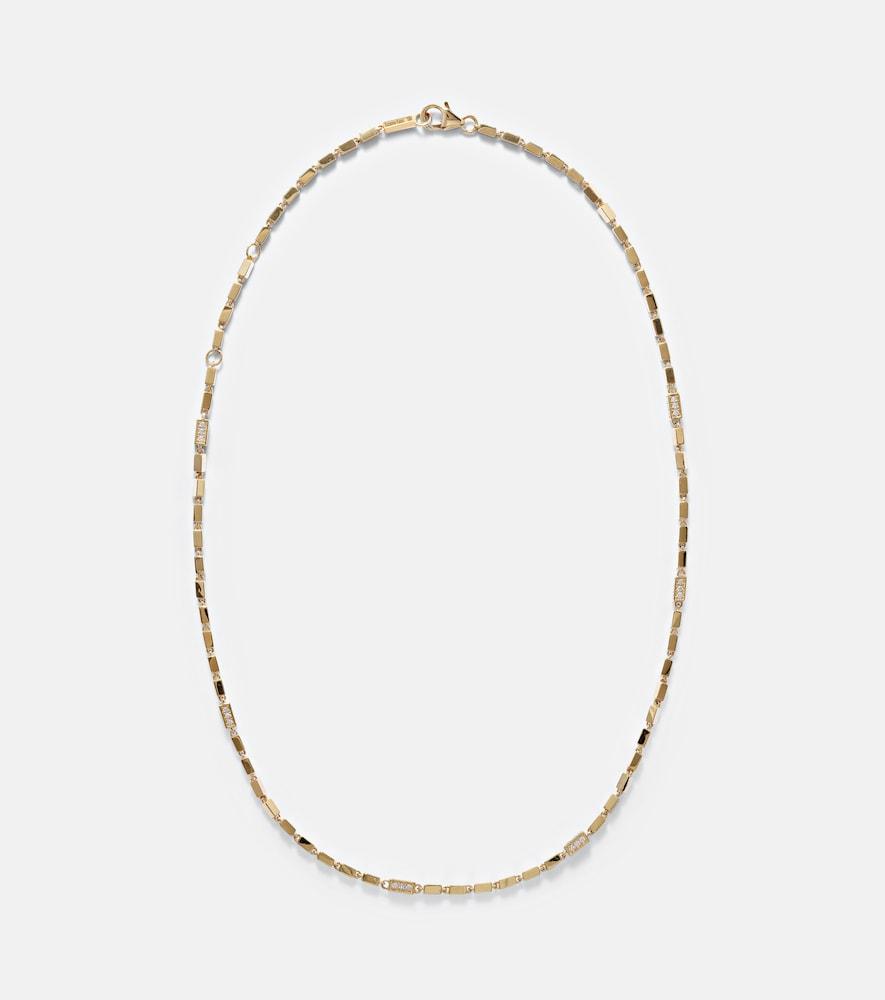 suzanne kalan block-chain 18kt gold necklace with diamonds