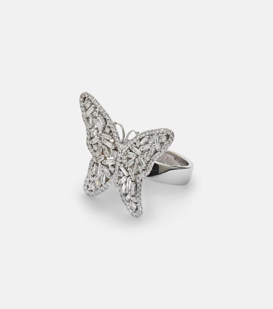 suzanne kalan bold butterfly medium 18kt white gold ring with diamonds
