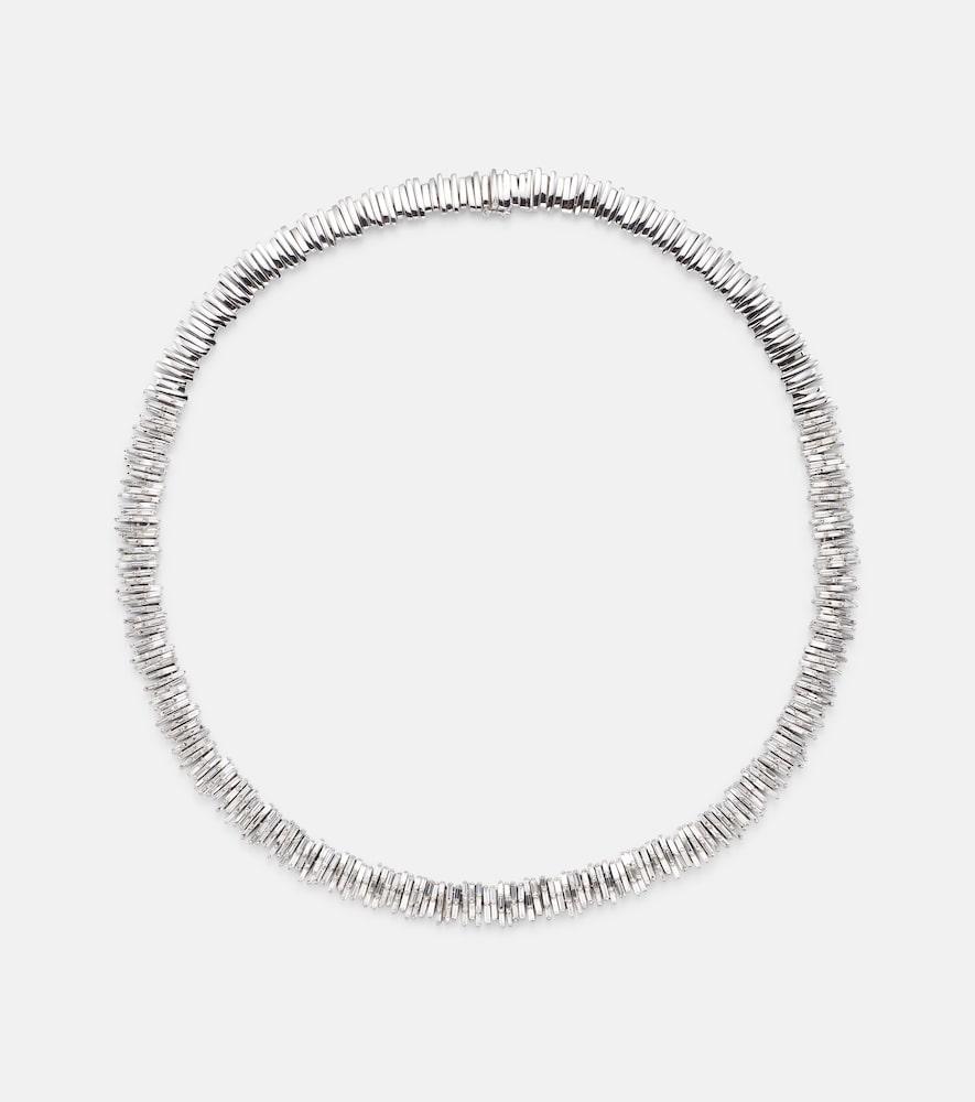 suzanne kalan classic 18kt white gold tennis necklace with diamonds