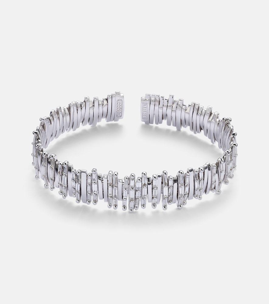 suzanne kalan classic milli 18kt white gold bangle with diamonds