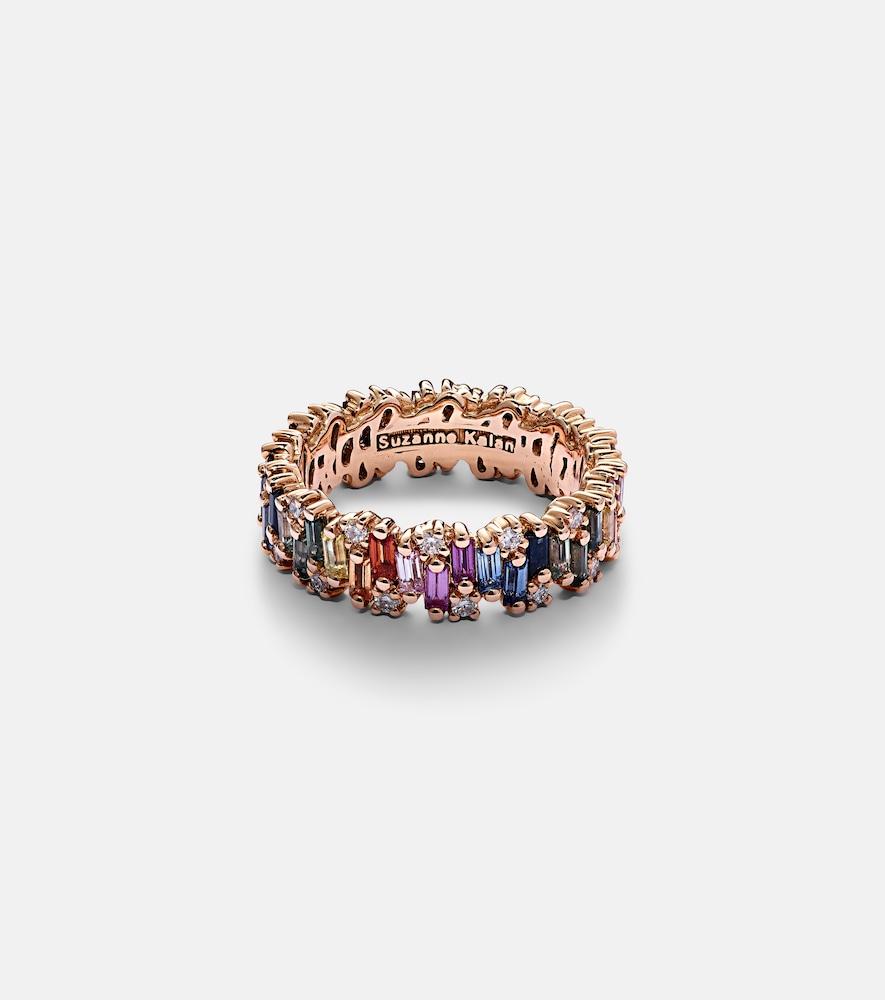 suzanne kalan fireworks 18kt rose gold ring with diamonds and sapphires