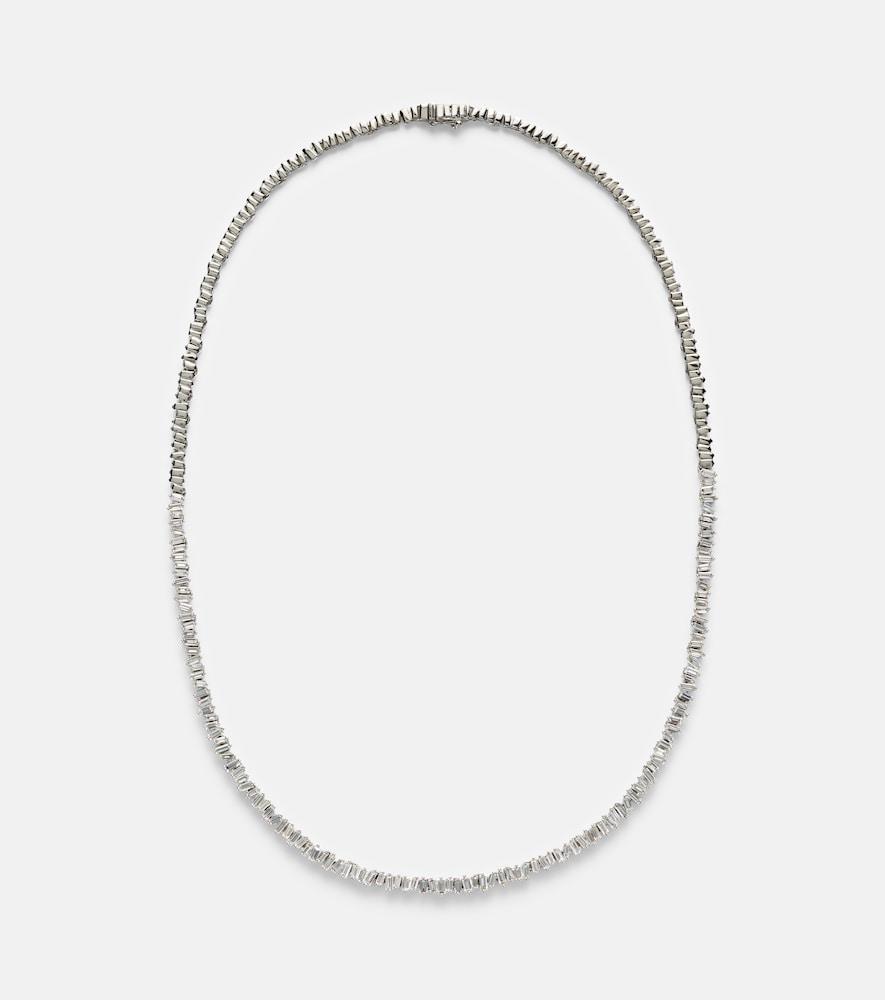 suzanne kalan mini 18kt white gold tennis necklace with diamonds