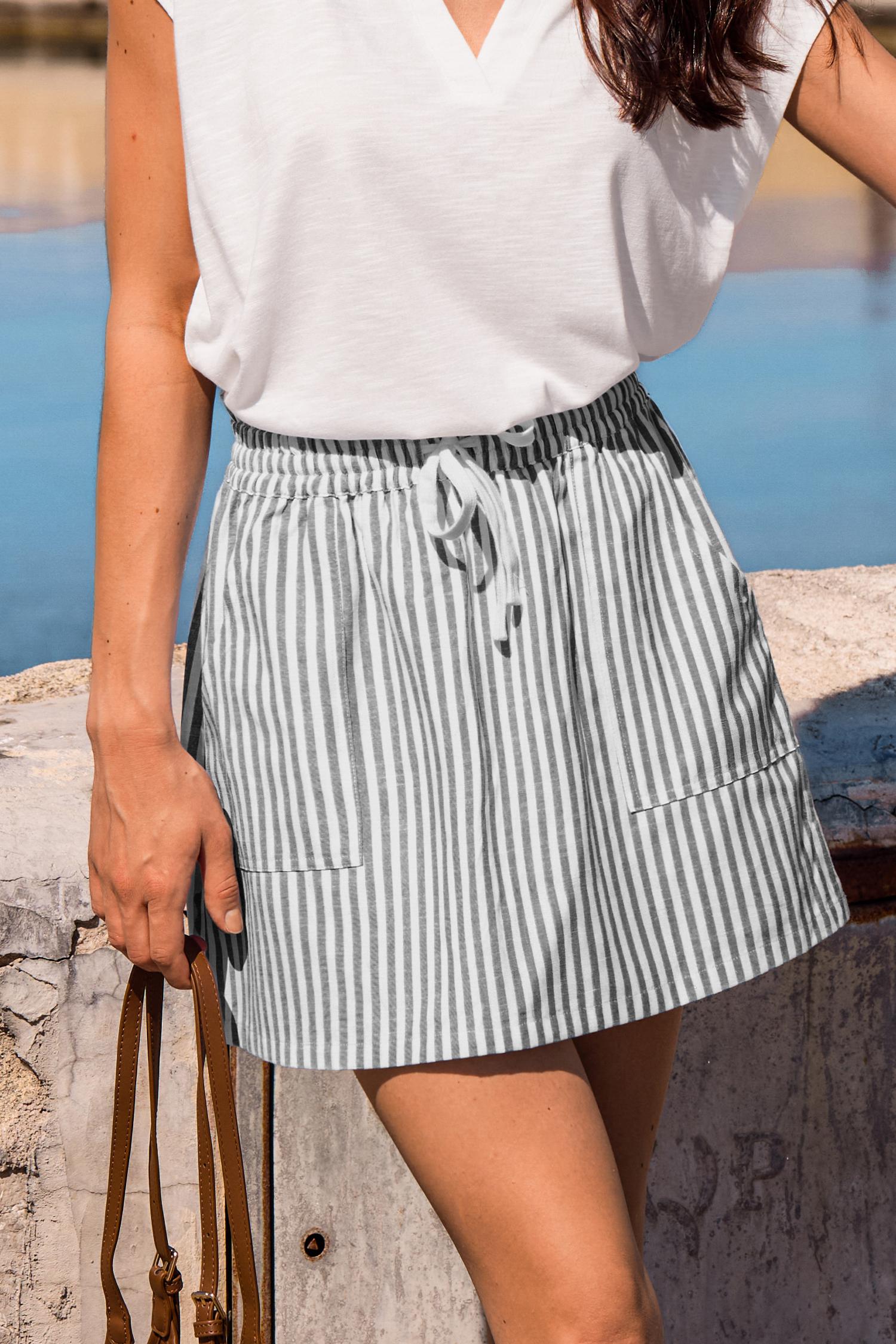 sweet on you striped mini skirt - l