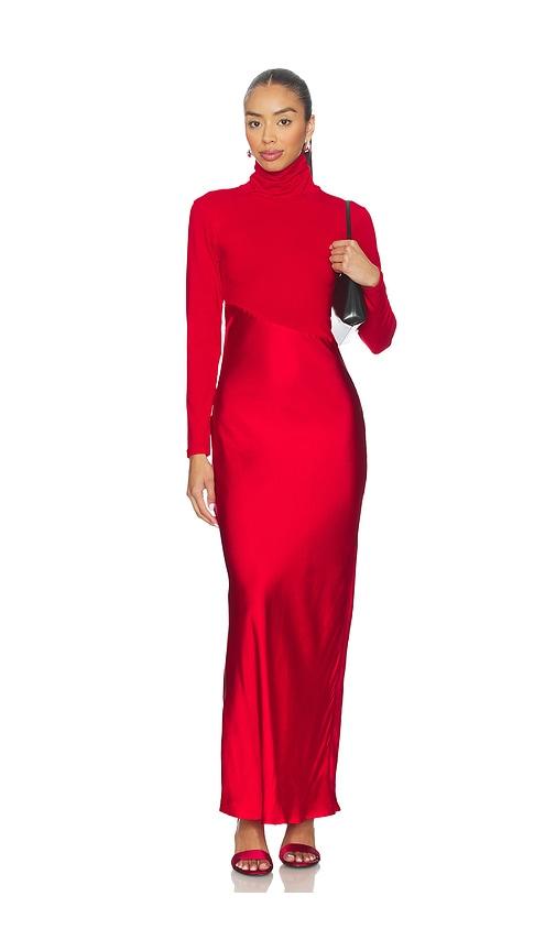 swf asymmetric split maxi dress in red. - size s (also in xs)
