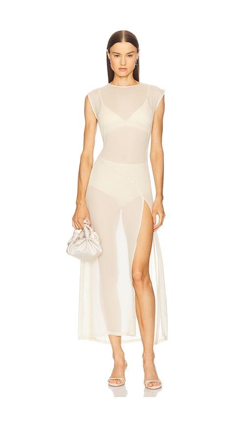swf cap sleeve midi dress in neutral. - size l (also in xl)