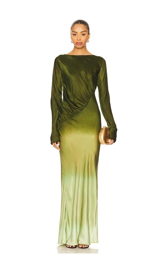 swf fluid drape maxi dress in olive. - size s (also in xs)