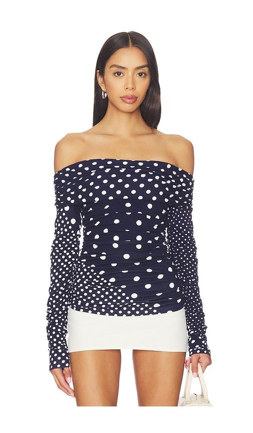 swf off shoulder wrap top in navy. - size s (also in xs)