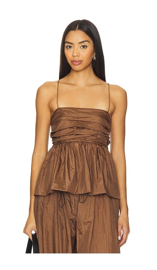 swf parachute peplum cami in brown. - size s (also in xs)