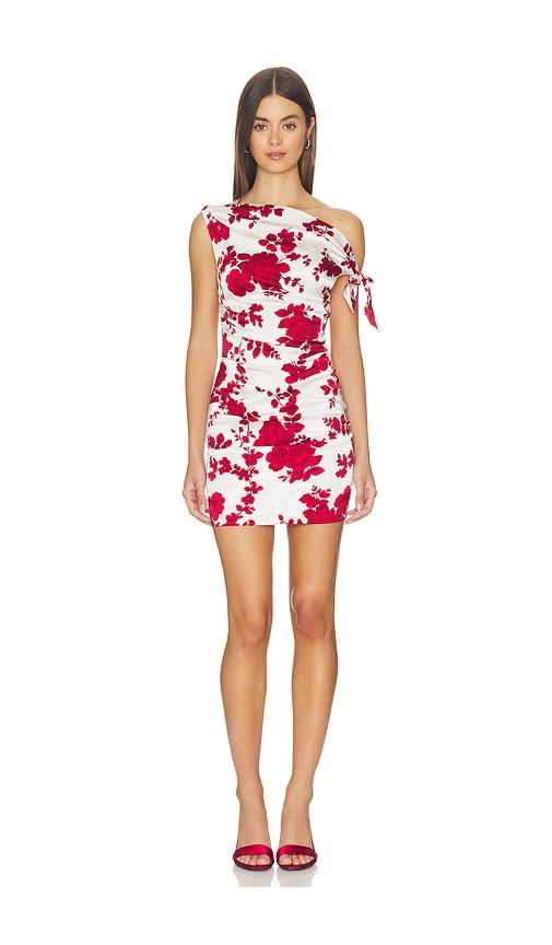 swf ruched one shoulder mini dress in red. - size m (also in s, xl)