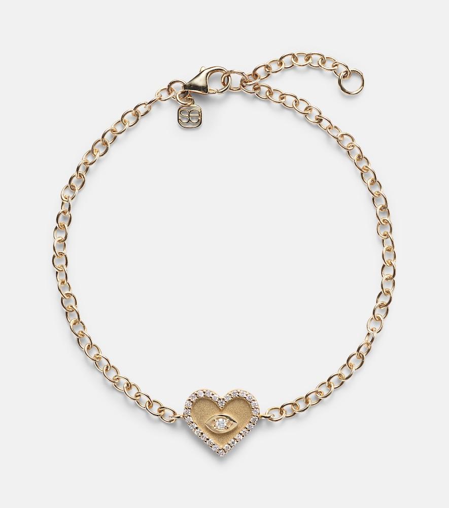 sydney evan 14kt gold bracelet with diamonds
