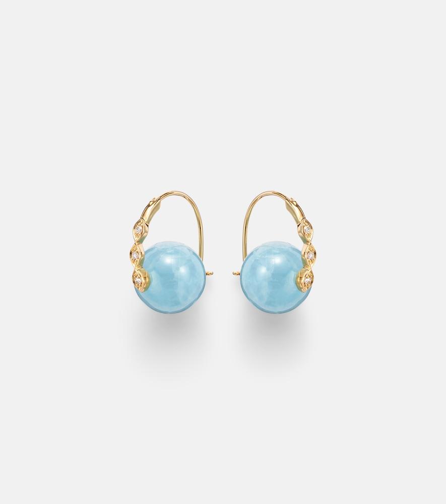 sydney evan 14kt gold earrings with diamonds and aquamarines