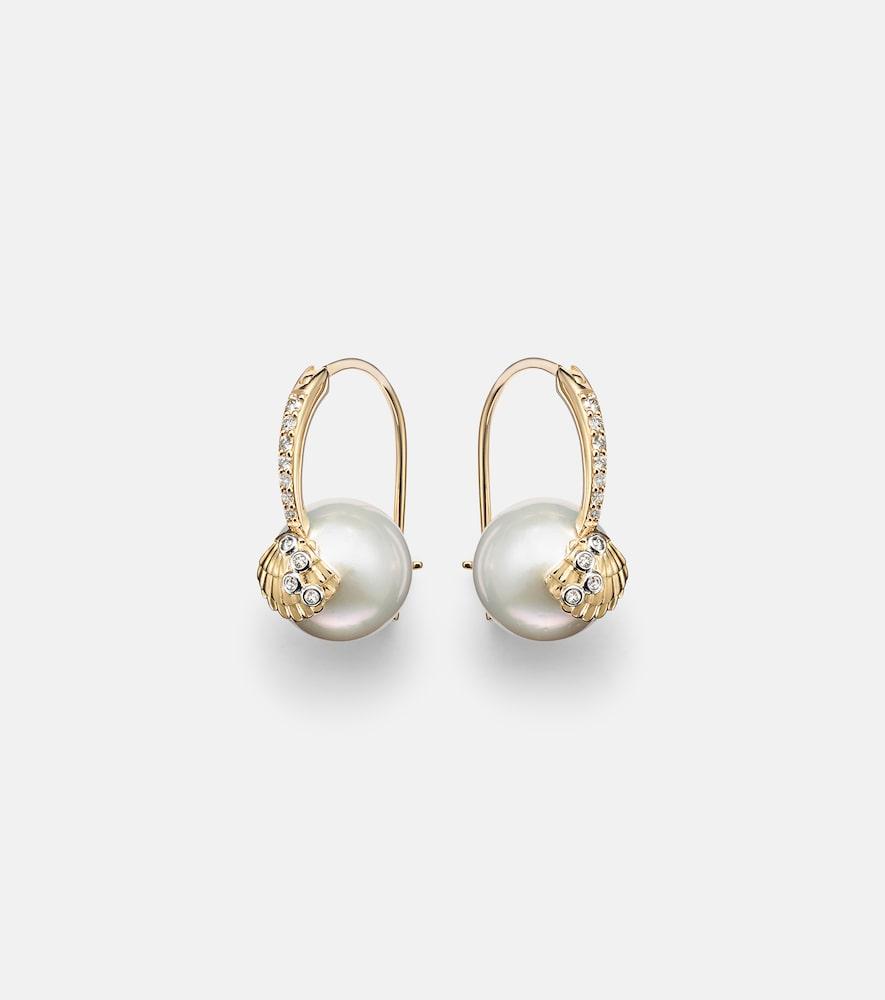 sydney evan 14kt gold earrings with pearls and diamonds