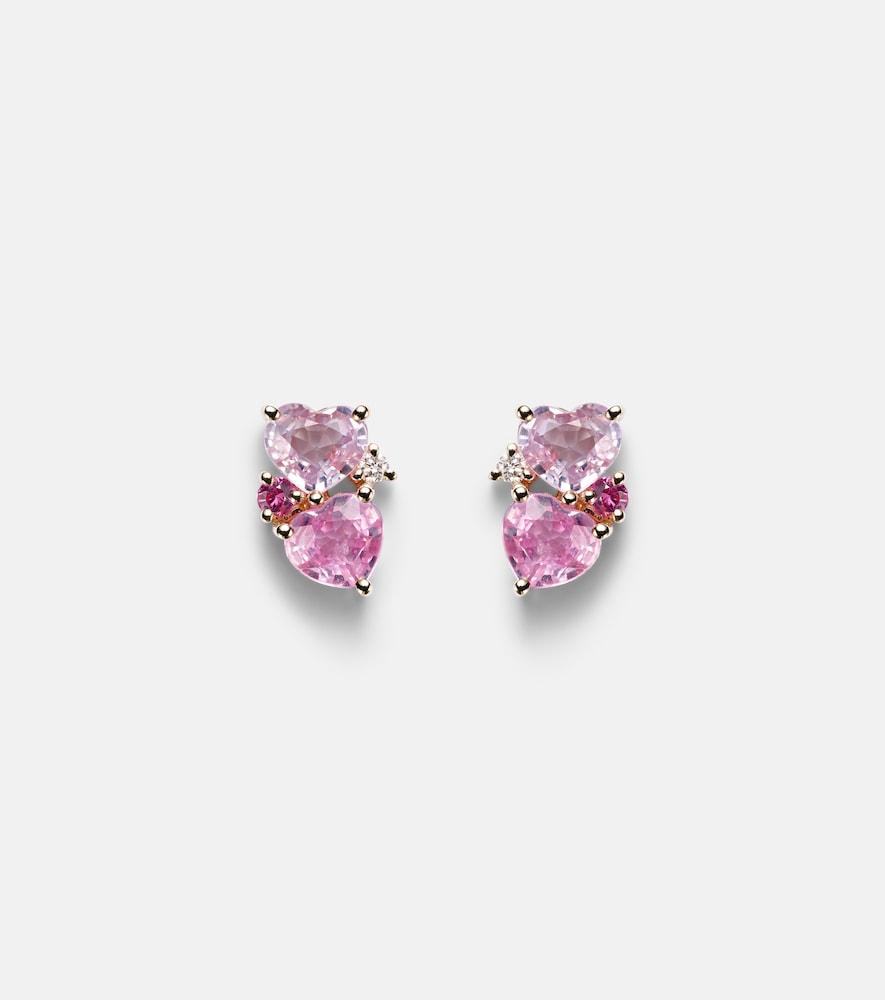 sydney evan 14kt gold earrings with sapphires and diamonds
