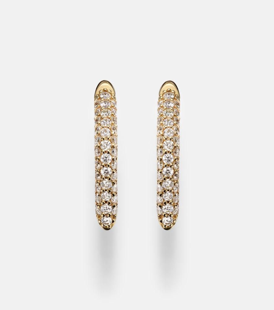 sydney evan 14kt gold hoop earrings with diamonds