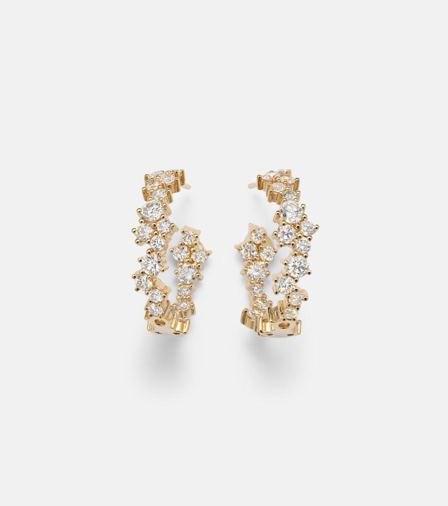 sydney evan 14kt gold hoop earrings with diamonds