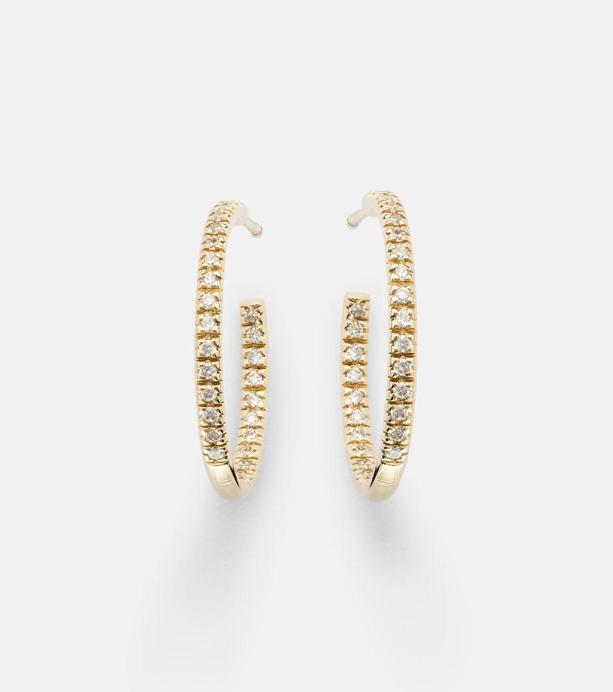 sydney evan 14kt gold hoop earrings with diamonds