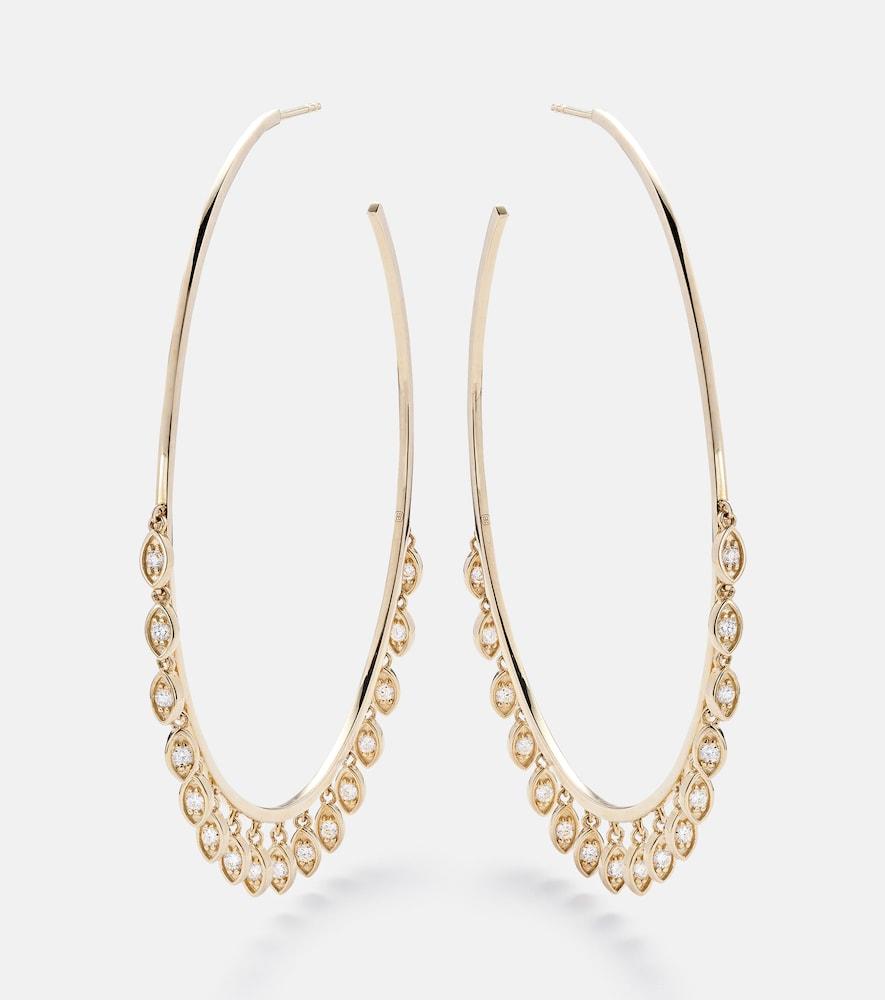 sydney evan 14kt gold hoop earrings with diamonds