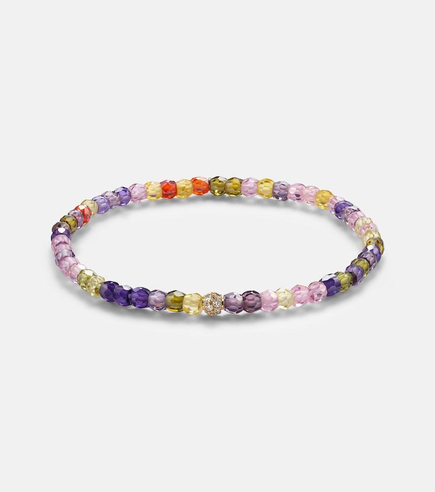 sydney evan 14kt gold zirconia bracelet with diamonds