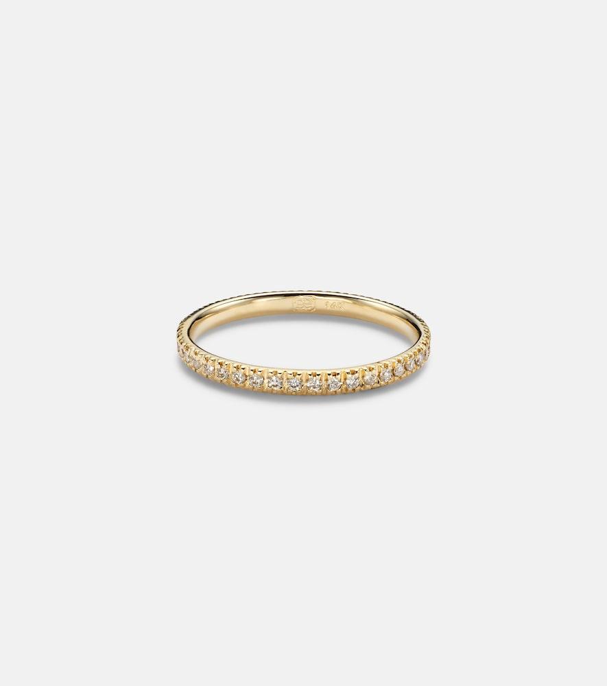 sydney evan 14kt yellow gold eternity ring with diamonds
