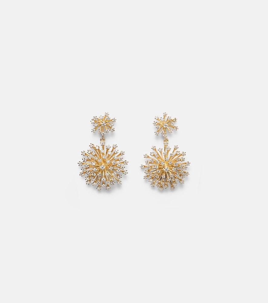 sydney evan burst 14kt gold drop earrings with diamonds