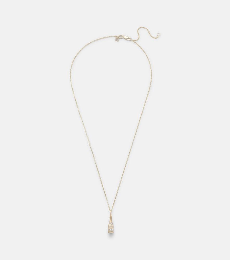 sydney evan champagne bottle 14kt gold pendant necklace with diamonds