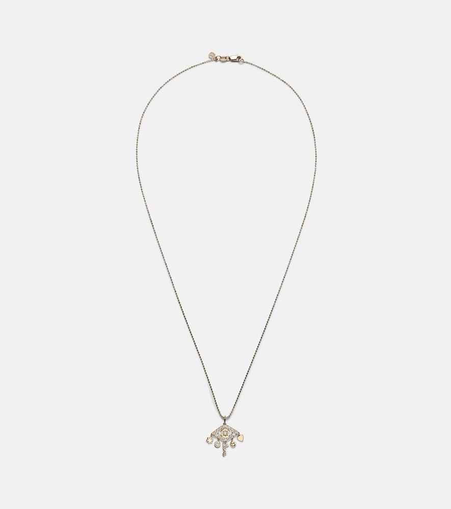 sydney evan evil eye 14kt gold necklace with diamonds