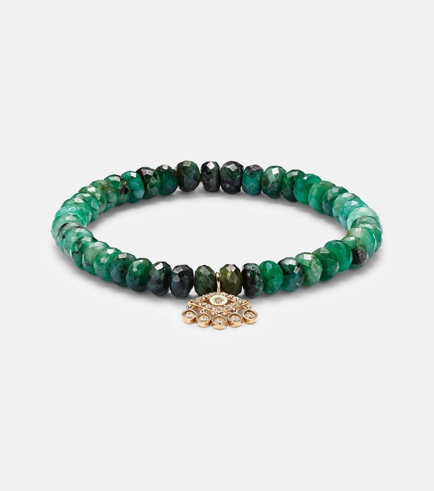 sydney evan evil eye fringe 14kt gold bracelet with diamonds