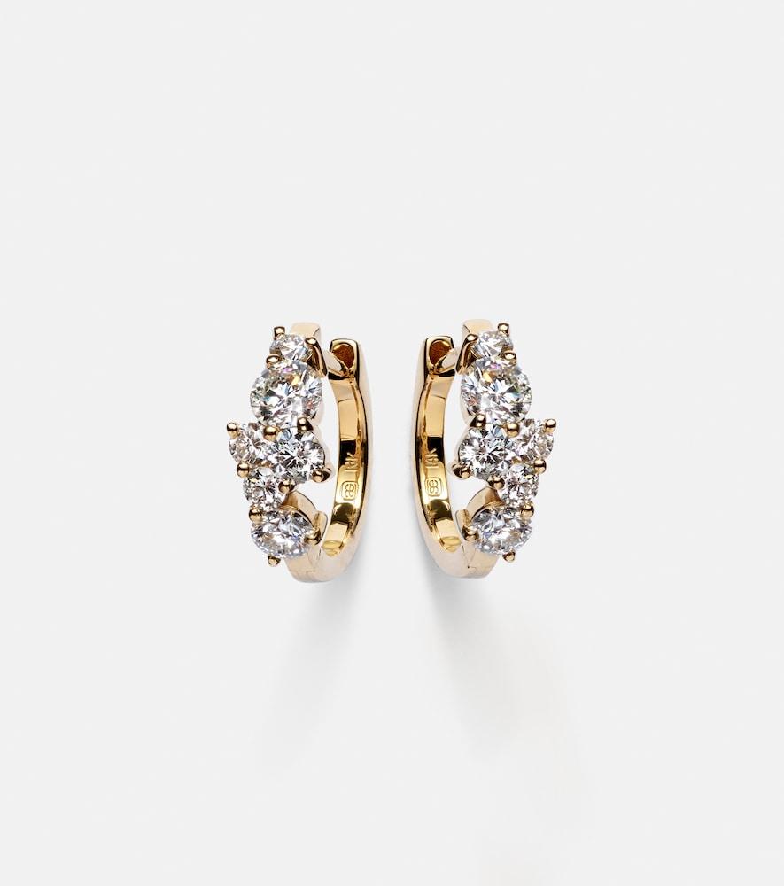 sydney evan huggie 14kt gold earrings with diamonds