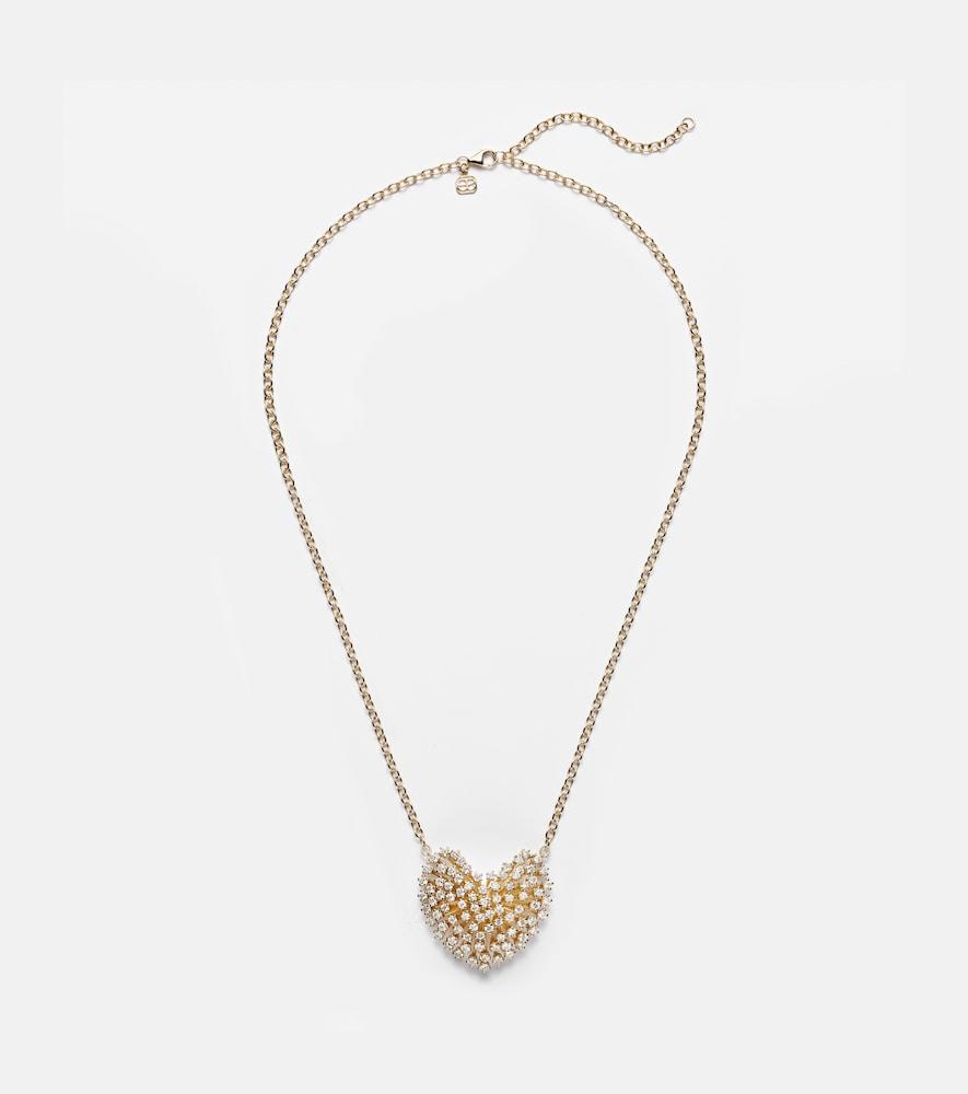 sydney evan large 14kt gold pendant necklace with diamonds