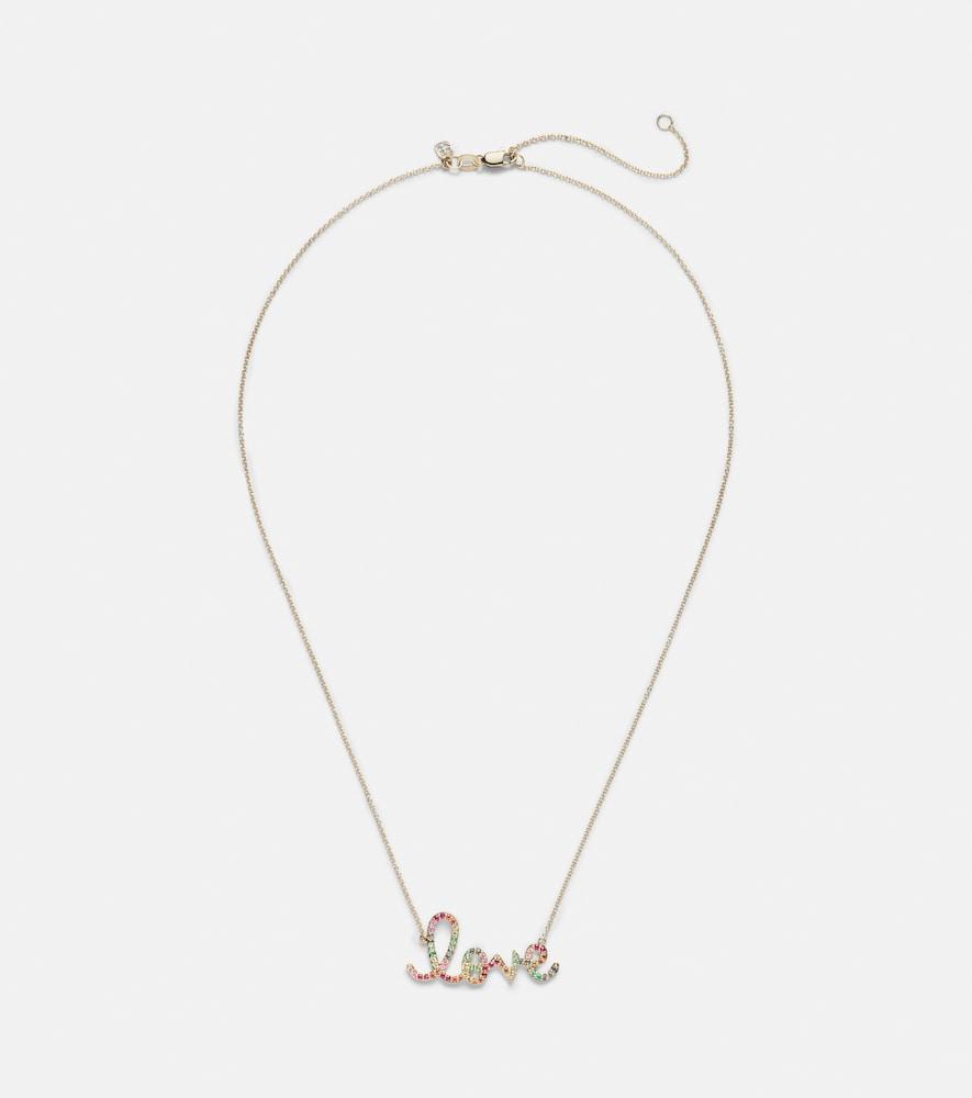 sydney evan love 14kt gold necklace with sapphires