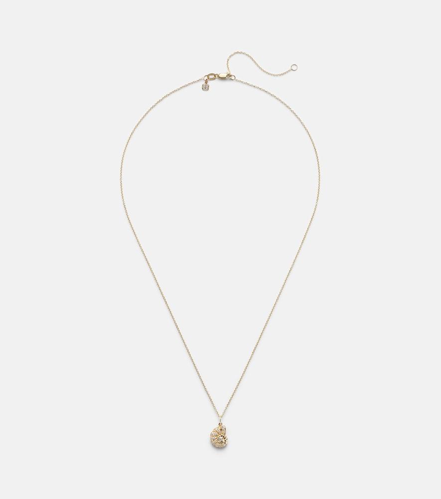 sydney evan nautilus shell 14kt gold pendant necklace with diamonds