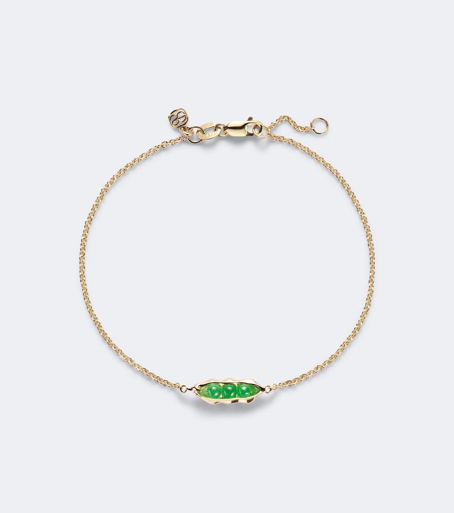 sydney evan pea pod 14kt gold bracelet with jades