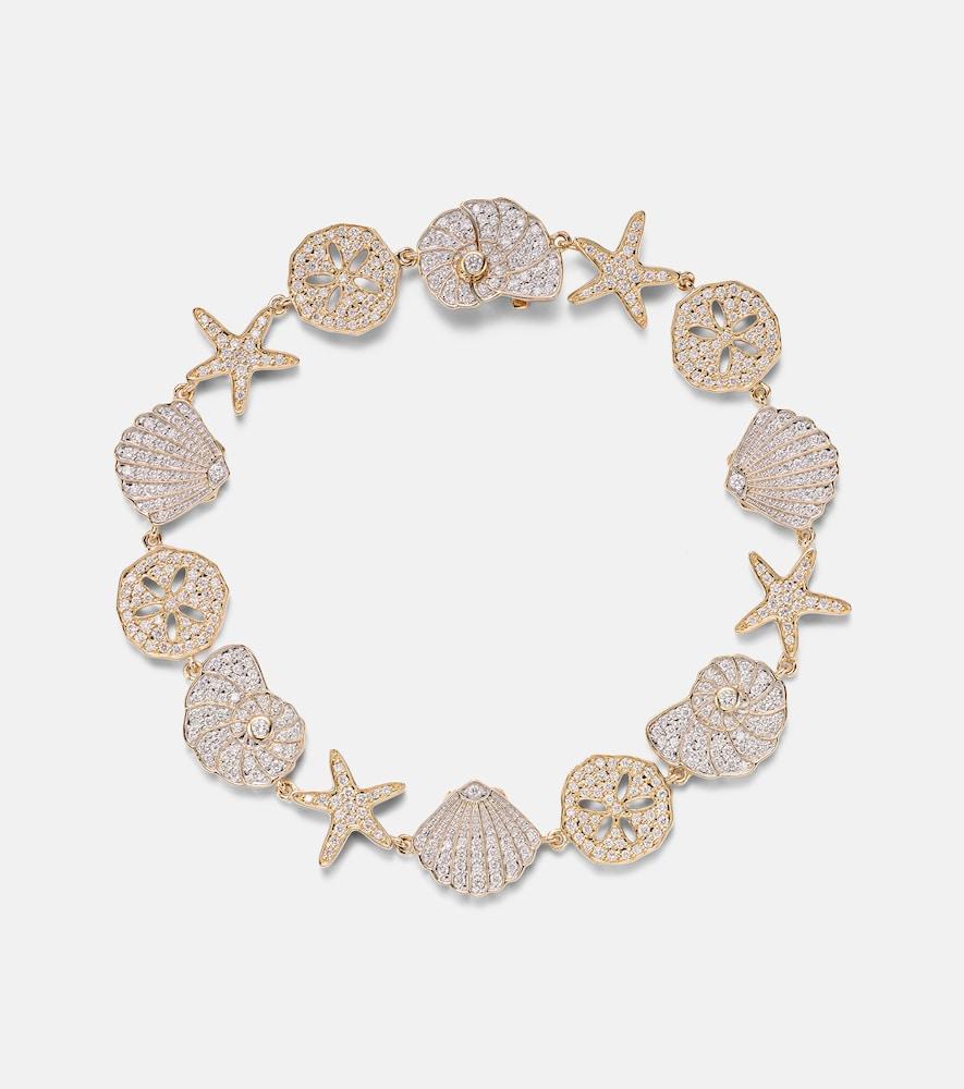 sydney evan sea life 14kt gold bracelet with diamonds