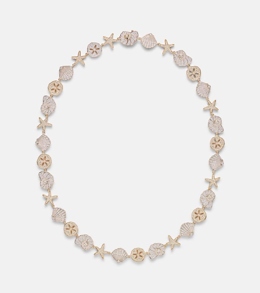 sydney evan sea life 14kt gold necklace with diamonds